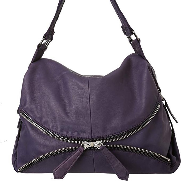 Linea Pelle Handbags - Linea Pelle purple leather handbag 13”x16x3